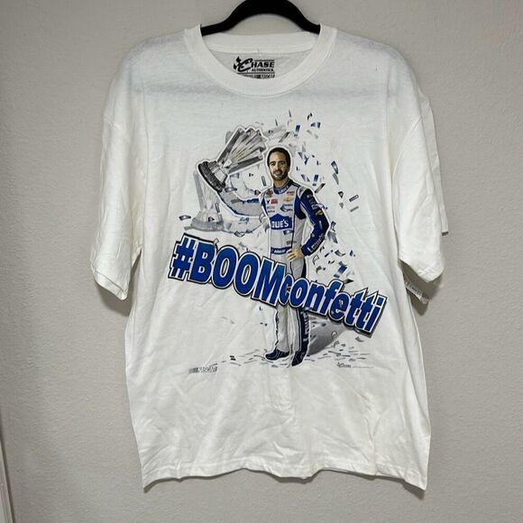 NWT Chase Authentics Jimmie Johnson NASCAR Boom Confetti Cotton T-Shirt Size‎ L - Picture 1 of 7